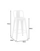 Σκαμπό μπαρ μεσαίου ύψους με πλάτη Utopia μέταλλο σε λευκή ματ απόχρωση 42x42x86εκ Υλικό: METAL 270-000055