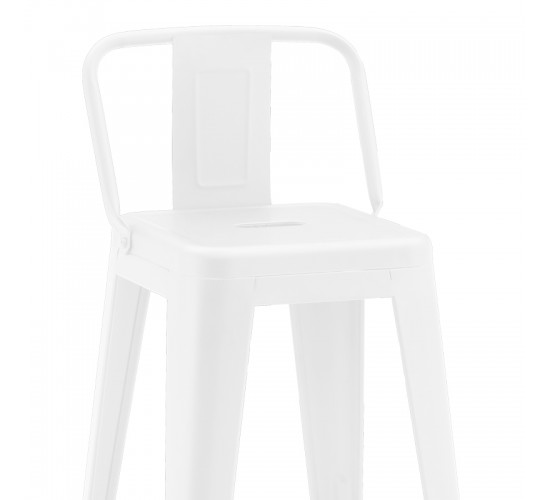 Σκαμπό μπαρ μεσαίου ύψους με πλάτη Utopia μέταλλο σε λευκή ματ απόχρωση 42x42x86εκ Υλικό: METAL 270-000055