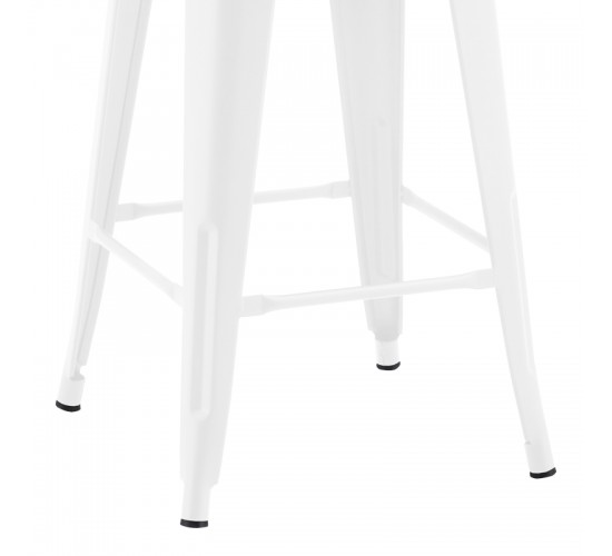 Σκαμπό μπαρ μεσαίου ύψους με πλάτη Utopia μέταλλο σε λευκή ματ απόχρωση 42x42x86εκ Υλικό: METAL 270-000055