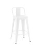 Σκαμπό μπαρ μεσαίου ύψους με πλάτη Utopia μέταλλο σε λευκή ματ απόχρωση 42x42x86εκ Υλικό: METAL 270-000055