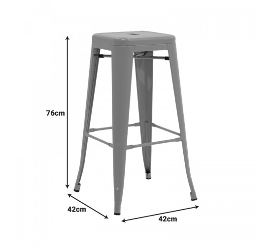 Σκαμπό μπαρ με πλάτη Utopia μέταλλο σε λαδί απόχρωση 42x42x97εκ Υλικό: METAL 270-000057
