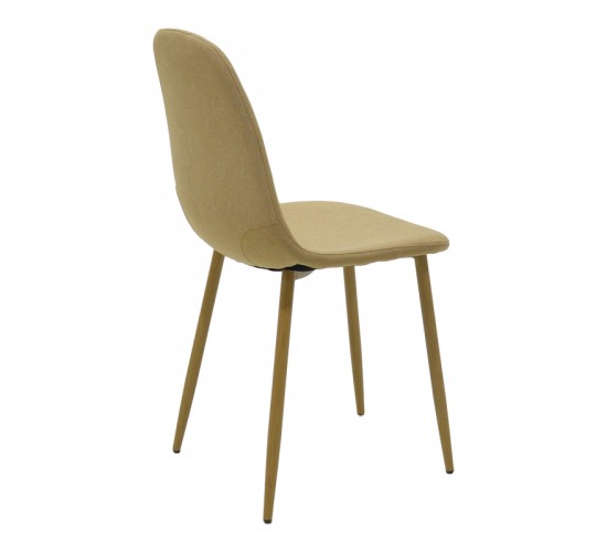 Καρέκλα Bella μπεζ ύφασμα με μεταλλικό πόδι σε φυσική απόχρωση 43.5x52x89εκ Υλικό: FABRIC - METAL 270-000059