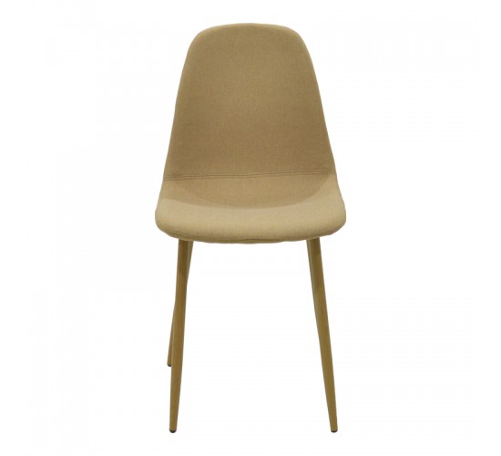 Καρέκλα Bella μπεζ ύφασμα με μεταλλικό πόδι σε φυσική απόχρωση 43.5x52x89εκ Υλικό: FABRIC - METAL 270-000059