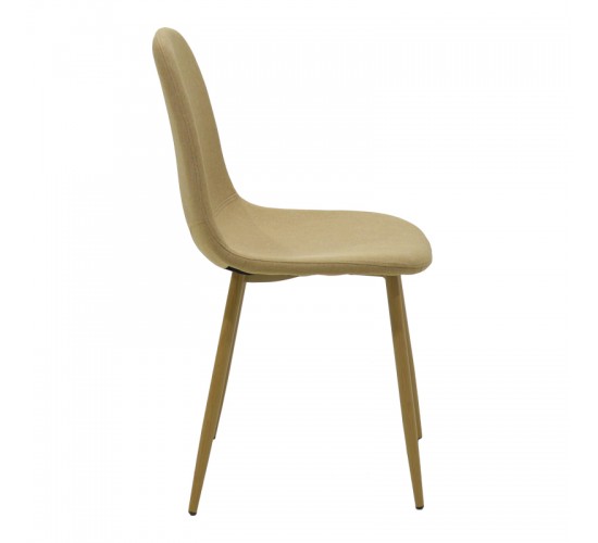 Καρέκλα Bella μπεζ ύφασμα με μεταλλικό πόδι σε φυσική απόχρωση 43.5x52x89εκ Υλικό: FABRIC - METAL 270-000059