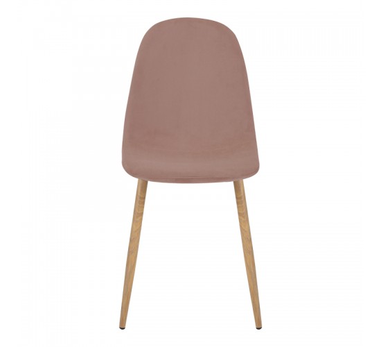 Καρέκλα Bella σάπιο μήλο βελούδο με μεταλλικό πόδι σε φυσική απόχρωση 43.5x52x89εκ Υλικό: VELVET - METAL 270-000060