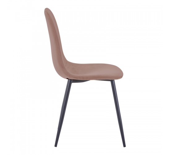 Καρέκλα Bella σάπιο μήλο βελούδο με μεταλλικό μαύρο πόδι 43.5x52x89εκ Υλικό: VELVET - METAL 270-000061