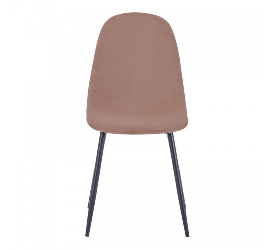 Καρέκλα Bella σάπιο μήλο βελούδο με μεταλλικό μαύρο πόδι 43.5x52x89εκ Υλικό: VELVET - METAL 270-000061