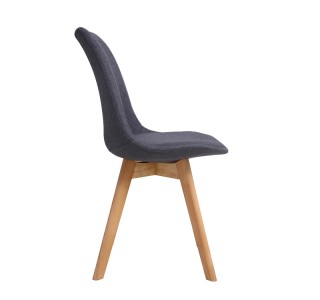 Καρέκλα Gaston γκρι σκούρο ύφασμα και ξύλινο πόδι σε φυσική απόχρωση 48x55x83εκ Υλικό: PP 2000g/m³ - PU - 27mm BEECH WOOD 271-000016