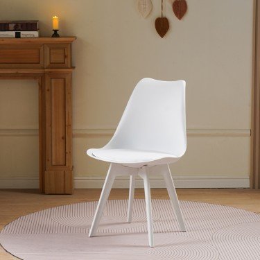 Καρέκλα Gaston I PP-PU σε λευκή απόχρωση 48.5x53.5x81.5εκ Υλικό: PP  PU cushion PP legs 271-000037