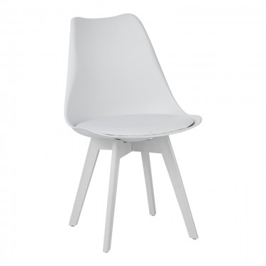 Καρέκλα Gaston I PP-PU σε λευκή απόχρωση 48.5x53.5x81.5εκ Υλικό: PP  PU cushion PP legs 271-000037