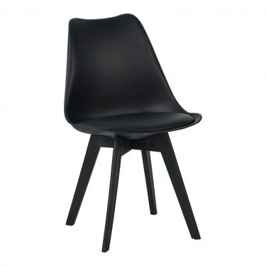 Καρέκλα Gaston I PP-PU σε μαύρη απόχρωση 48.5x53.5x81.5εκ Υλικό: PP  PU cushion PP legs 271-000038