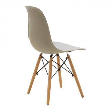 Καρέκλα Julita PP cappuccino με φυσικό πόδι 46x52x80εκ Υλικό: PP SEAT-IRON-BEACH WOOD LEGS 271-000047