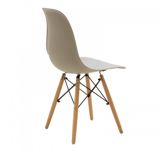 Καρέκλα Julita PP cappuccino με φυσικό πόδι 46x52x80εκ Υλικό: PP SEAT-IRON-BEACH WOOD LEGS 271-000047