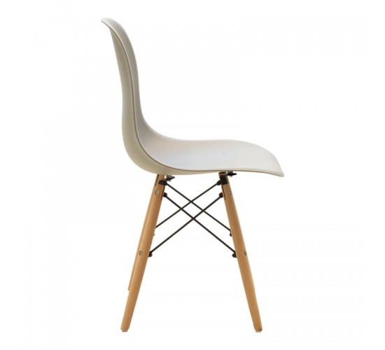 Καρέκλα Julita PP cappuccino με φυσικό πόδι 46x52x80εκ Υλικό: PP SEAT-IRON-BEACH WOOD LEGS 271-000047