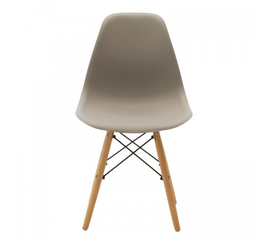 Καρέκλα Julita PP cappuccino με φυσικό πόδι 46x52x80εκ Υλικό: PP SEAT-IRON-BEACH WOOD LEGS 271-000047