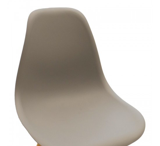 Καρέκλα Julita PP cappuccino με φυσικό πόδι 46x52x80εκ Υλικό: PP SEAT-IRON-BEACH WOOD LEGS 271-000047