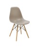 Καρέκλα Julita PP cappuccino με φυσικό πόδι 46x52x80εκ Υλικό: PP SEAT-IRON-BEACH WOOD LEGS 271-000047