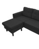 Γωνιακός καναπές αναστρέψιμος Maneli ύφασμα μαύρο 196x138/77x82εκ Υλικό: PINE AND PLY WOOD  FRAME -FABRIC - PLASTIC LEGS 272-000003