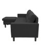 Γωνιακός καναπές αναστρέψιμος Maneli ύφασμα μαύρο 196x138/77x82εκ Υλικό: PINE AND PLY WOOD  FRAME -FABRIC - PLASTIC LEGS 272-000003