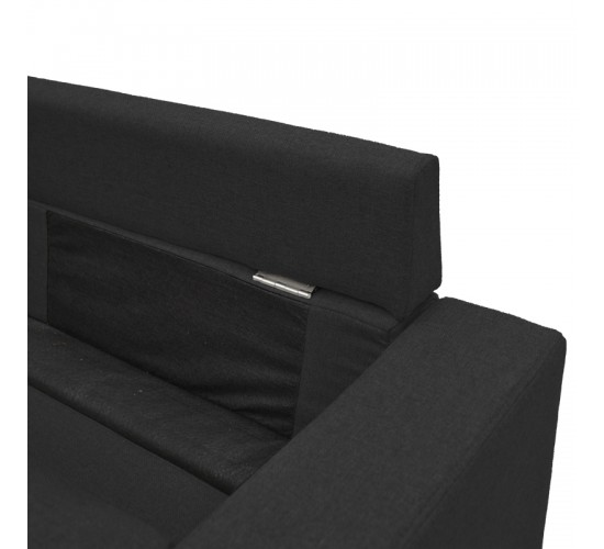 Γωνιακός καναπές αναστρέψιμος Maneli ύφασμα μαύρο 196x138/77x82εκ Υλικό: PINE AND PLY WOOD  FRAME -FABRIC - PLASTIC LEGS 272-000003