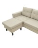 Γωνιακός καναπές αναστρέψιμος Maneli ύφασμα αμμου -μπεζ 196x138/77x82εκ Υλικό: PINE AND PLY WOOD  FRAME -FABRIC - PLASTIC LEGS 272-000004
