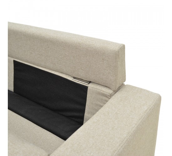 Γωνιακός καναπές αναστρέψιμος Maneli ύφασμα αμμου -μπεζ 196x138/77x82εκ Υλικό: PINE AND PLY WOOD  FRAME -FABRIC - PLASTIC LEGS 272-000004