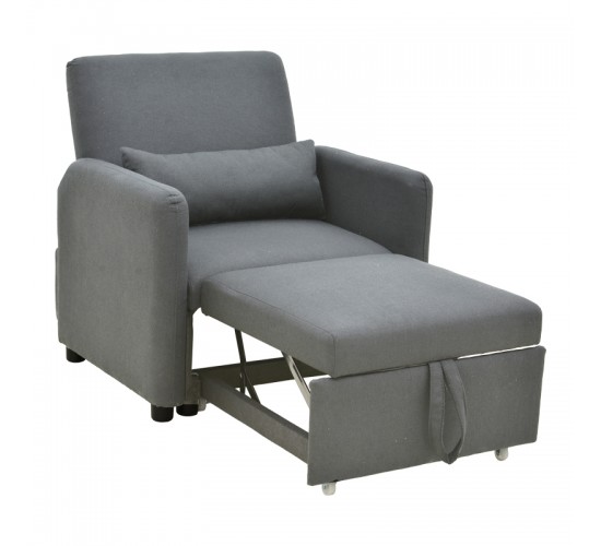 Πολυθρόνα-κρεβάτι Flexa ύφασμα γκρι 85x92x84εκ Υλικό: PINE AND PLY WOOD  FRAME -FABRIC - PLASTIC LEGS 272-000005