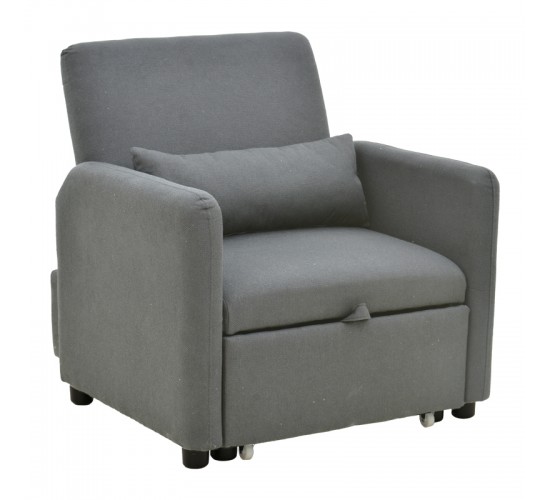 Πολυθρόνα-κρεβάτι Flexa ύφασμα γκρι 85x92x84εκ Υλικό: PINE AND PLY WOOD  FRAME -FABRIC - PLASTIC LEGS 272-000005