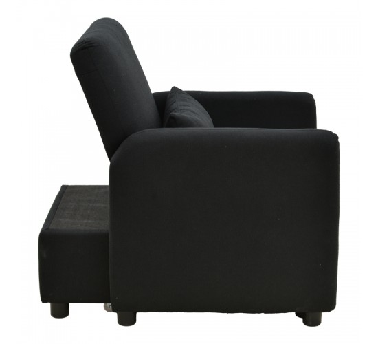 Πολυθρόνα-κρεβάτι Flexa ύφασμα μαύρο 85x92x84εκ Υλικό: PINE AND PLY WOOD  FRAME -FABRIC - PLASTIC LEGS 272-000006