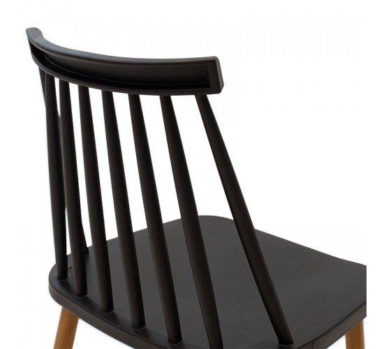 Καρέκλα Aurora pp μαύρο-φυσικό πόδι 42x46x79εκ Υλικό: PP-METAL 273-000003