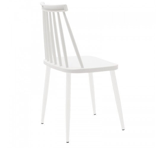 Καρέκλα Aurora pp λευκό-πόδι λευκό 42x46x79εκ Υλικό: PP - METAL 273-000004