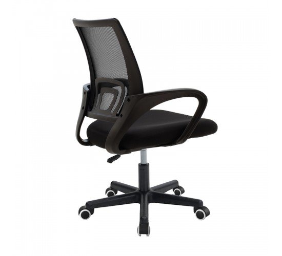 Καρέκλα γραφείου εργασίας Berto I ύφασμα mesh μαύρο 56x47x85-95εκ Υλικό: MESH FABRIC - PP BASE 274-000001