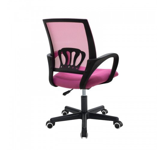Καρέκλα γραφείου εργασίας Berto I ύφασμα mesh ροζ 56x47x85-95εκ Υλικό: MESH FABRIC - PP BASE 274-000002