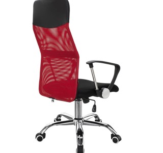 Καρέκλα γραφείου διευθυντή Joel I με ύφασμα mesh μαύρο-κόκκινο 60x60x109-118εκ Υλικό: MESH 274-000006