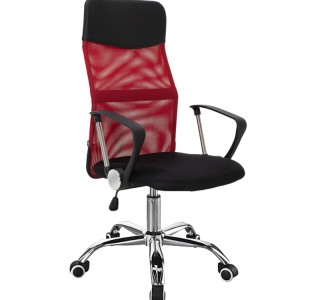 Καρέκλα γραφείου διευθυντή Joel I με ύφασμα mesh μαύρο-κόκκινο 60x60x109-118εκ Υλικό: MESH 274-000006