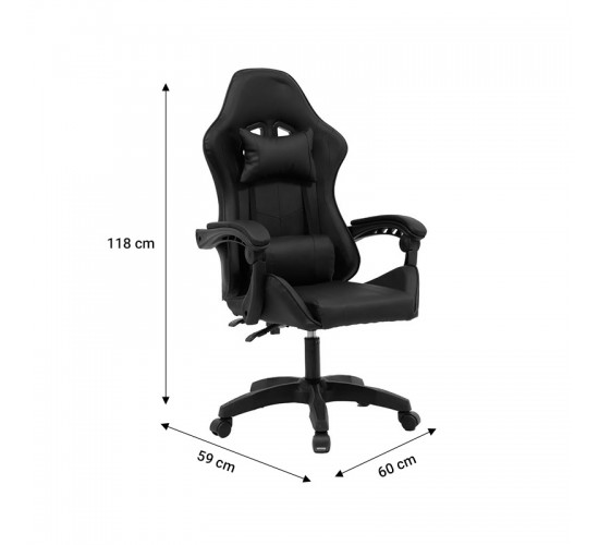 Καρέκλα γραφείου gaming William PU μαύρο Υλικό: RECYCLE PLYWOOD - FOAM 275-000013 Καρέκλα γραφείου gaming William PU μαύρο Υλικό: RECYCLE PLYWOOD - FOAM 275-000013