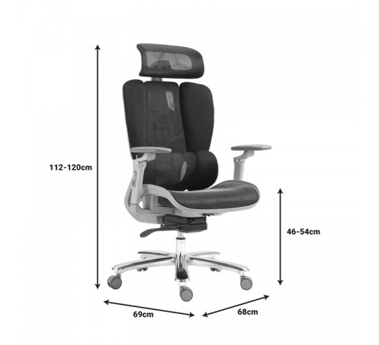 Καρέκλα γραφείου εργασίας Chocky μαύρο mesh 68x69x120εκ Υλικό: MESH - PU 275-000020 Καρέκλα γραφείου εργασίας Chocky μαύρο mesh 68x69x120εκ Υλικό: MESH - PU 275-000020