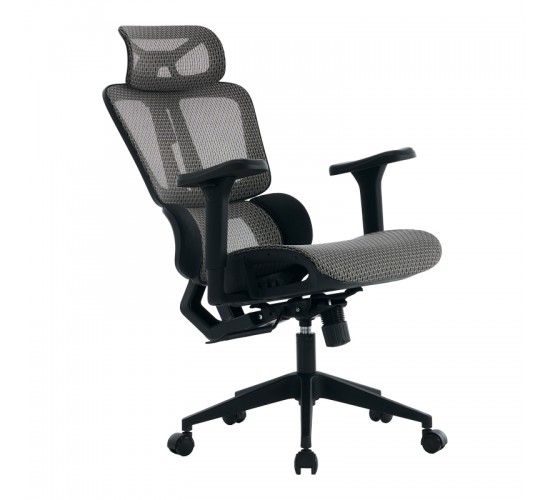 Καρέκλα γραφείου εργασίας ErgoFlow μαύρο-γκρι 73x64x112-135εκ Υλικό: MESH - Nylon 275-000024