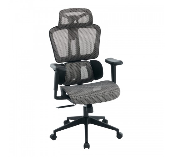 Καρέκλα γραφείου εργασίας ErgoFlow μαύρο-γκρι 73x64x112-135εκ Υλικό: MESH - Nylon 275-000024