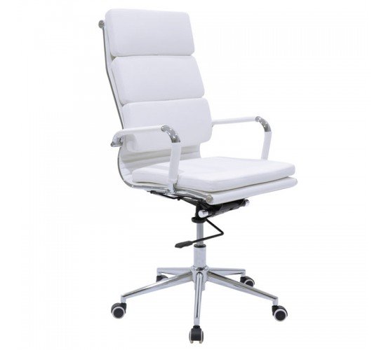 Καρέκλα γραφείου διευθυντή Tokyo λευκό pu 55.5x52x108εκ Υλικό: METAL. PU 277-000010