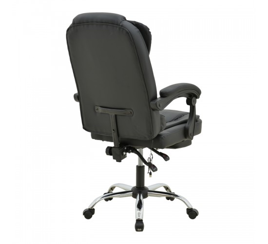 Καρέκλα γραφείου διευθυντή με υποπόδιο και μηχανισμό massage Volter pu μαύρο 62x70x110εκ Υλικό: METAL. PU 277-000013