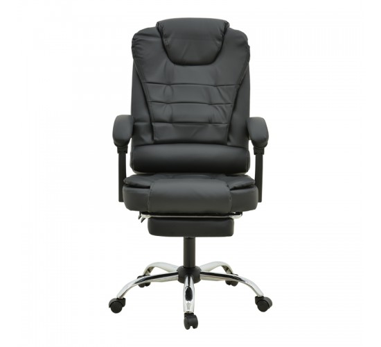 Καρέκλα γραφείου διευθυντή με υποπόδιο και μηχανισμό massage Volter pu μαύρο 62x70x110εκ Υλικό: METAL. PU 277-000013