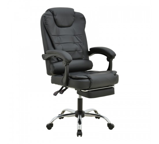 Καρέκλα γραφείου διευθυντή με υποπόδιο και μηχανισμό massage Volter pu μαύρο 62x70x110εκ Υλικό: METAL. PU 277-000013