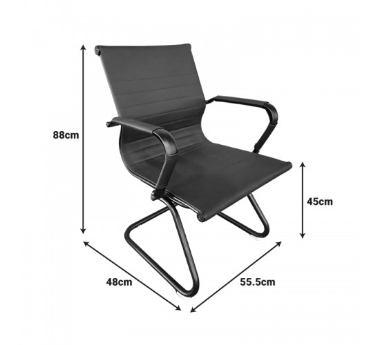 Καρέκλα γραφείου επισκέπτη Valter pu μαύρο 55.5x48x88εκ Υλικό: METAL. PU 277-000015