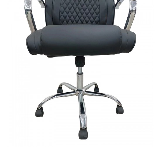 Καρέκλα γραφείου διευθυντή Quilted pu μαύρο 62x70x116εκ Υλικό: METAL. PU 277-000016