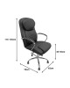 Καρέκλα γραφείου διευθυντή Quilted pu μαύρο 62x70x116εκ Υλικό: METAL. PU 277-000016