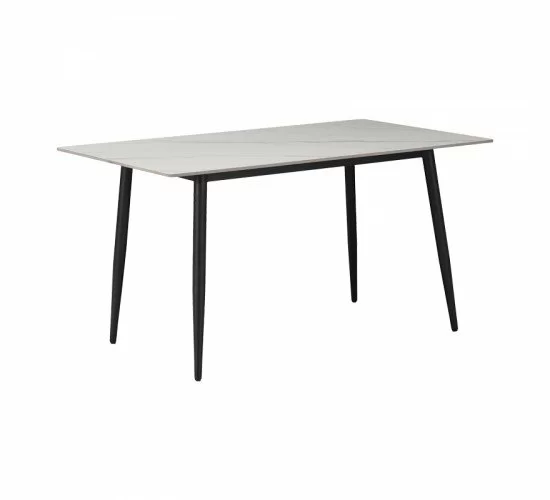 Τραπέζι Gustas λευκό μαρμάρου sintered stone-μαύρο μέταλλο 120x60x75εκ Υλικό: 12mm sintered stone - METAL 278-000001 Τραπέζι Gustas λευκό μαρμάρου sintered stone-μαύρο μέταλλο 120x60x75εκ Υλικό: 12mm sintered stone - METAL 278-000001