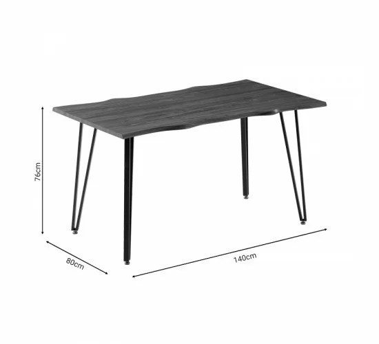 Τραπέζι Izzac επιφάνεια MDF sonoma-πόδι μαύρο μέταλλο 140x80x76εκ Υλικό: MDF - PAPER WOOD 278-000011 Τραπέζι Izzac επιφάνεια MDF sonoma-πόδι μαύρο μέταλλο 140x80x76εκ Υλικό: MDF - PAPER WOOD 278-000011