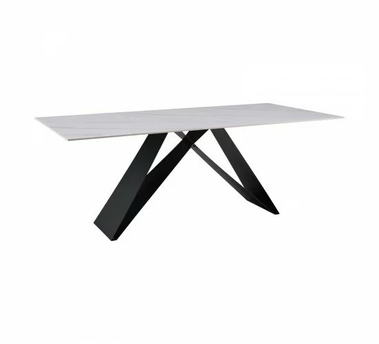 Τραπέζι Meja pakoword Sintered stone λευκό με μεταλλικά πόδια σε μαύρη απόχρωση 200x100x76εκ Υλικό: SINTERED STONE - METAL 278-000021 Τραπέζι Meja pakoword Sintered stone λευκό με μεταλλικά πόδια σε μαύρη απόχρωση 200x100x76εκ Υλικό: SINTERED STONE - METAL 278-000021