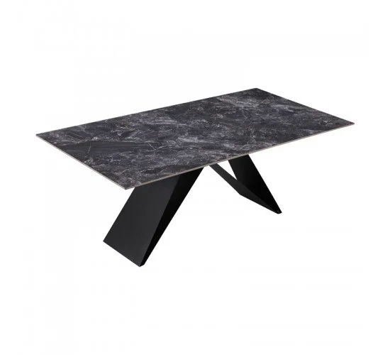 Τραπέζι Meja pakoword Sintered stone μαύρο με μεταλλικά πόδια σε μαύρη απόχρωση 200x100x76εκ Υλικό: SINTERED STONE - METAL 278-000022 Τραπέζι Meja pakoword Sintered stone μαύρο με μεταλλικά πόδια σε μαύρη απόχρωση 200x100x76εκ Υλικό: SINTERED STONE - METAL 278-000022